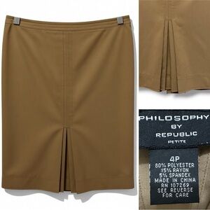 414 Philosophy | NWOT Caramel Tan Workwear Pencil Skirt (Size 4P)